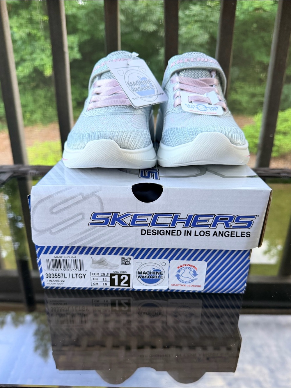 Skechers Girls' Light Pink and Silver Slip-On Athletic Sneakers Size 12 NWT - Picture 3 of 9